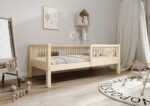 ALFIE Klassisches Kinderbett aus Holz mit runden Sprossen, hoch