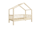 MURLO Klassisches Kinderbett aus Holz mit runden Sprossen, hoch
