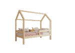 FLORENCE Klassisches Kinderbett aus Holz mit waagerechtem Rausfallschutz, hoch