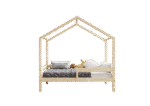 HUFFIE Hausbett aus Holz mit waagerechtem Rausfallschutz, hoch