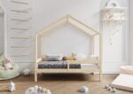 HUFFIE Hausbett aus Holz mit waagerechtem Rausfallschutz, hoch