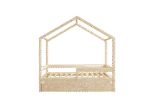 HUFFIE BOX Hausbett aus Holz mit waagerechtem Rausfallschutz und Bettwäsche-Schublade