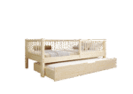 ALFIE Klassisches Kinderbett aus Holz mit runden Sprossen und Schlafschublade