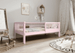 ALFIE Klassisches Kinderbett aus Holz mit runden Sprossen, hoch