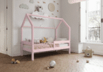 FLORENCE Klassisches Kinderbett aus Holz mit waagerechtem Rausfallschutz, hoch
