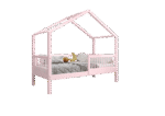 MURLO Klassisches Kinderbett aus Holz mit runden Sprossen, hoch