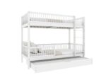 MOLLY DUO Etagenbett aus Holz mit runden Sprossen und Schlafschublade