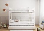 MOLLY DUO Etagenbett aus Holz mit runden Sprossen und Schlafschublade