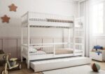 MOLLY DUO Etagenbett aus Holz mit runden Sprossen und Schlafschublade