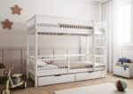 MOLLY BOX Etagenbett aus Holz mit runden Sprossen und Bettwäsche-Schubladen
