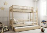 MOLLY DUO Etagenbett aus Holz mit runden Sprossen und Schlafschublade – Versand in 48 h