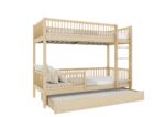 MOLLY DUO Etagenbett aus Holz mit runden Sprossen und Schlafschublade – Versand in 48 h