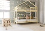 MURLO Etagenbett aus Holz mit runden Sprossen auf hohen Beinen