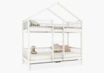 MURLO DUO Etagenbett aus Holz mit runden Sprossen und Schlafschublade