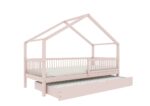 MURLO Klassisches Kinderbett aus Holz mit runden Sprossen und Schlafschublade