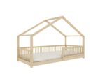 MURLO Klassisches Kinderbett aus Holz mit runden Sprossen, niedrig – Versand in 48 h