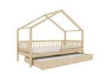 MURLO Klassisches Kinderbett aus Holz mit runden Sprossen und Schlafschublade – Versand in 48 h