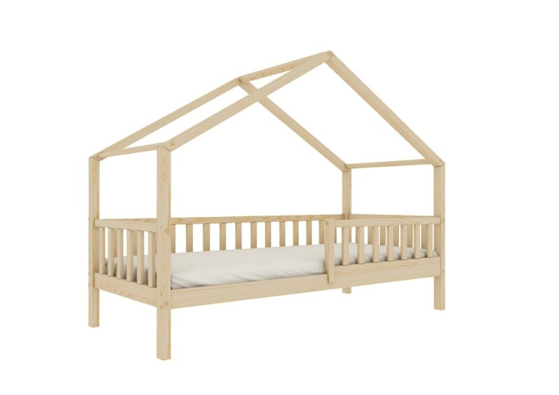 DORMIO Hausbett aus Holz mit rechteckigen Sprossen, hoch